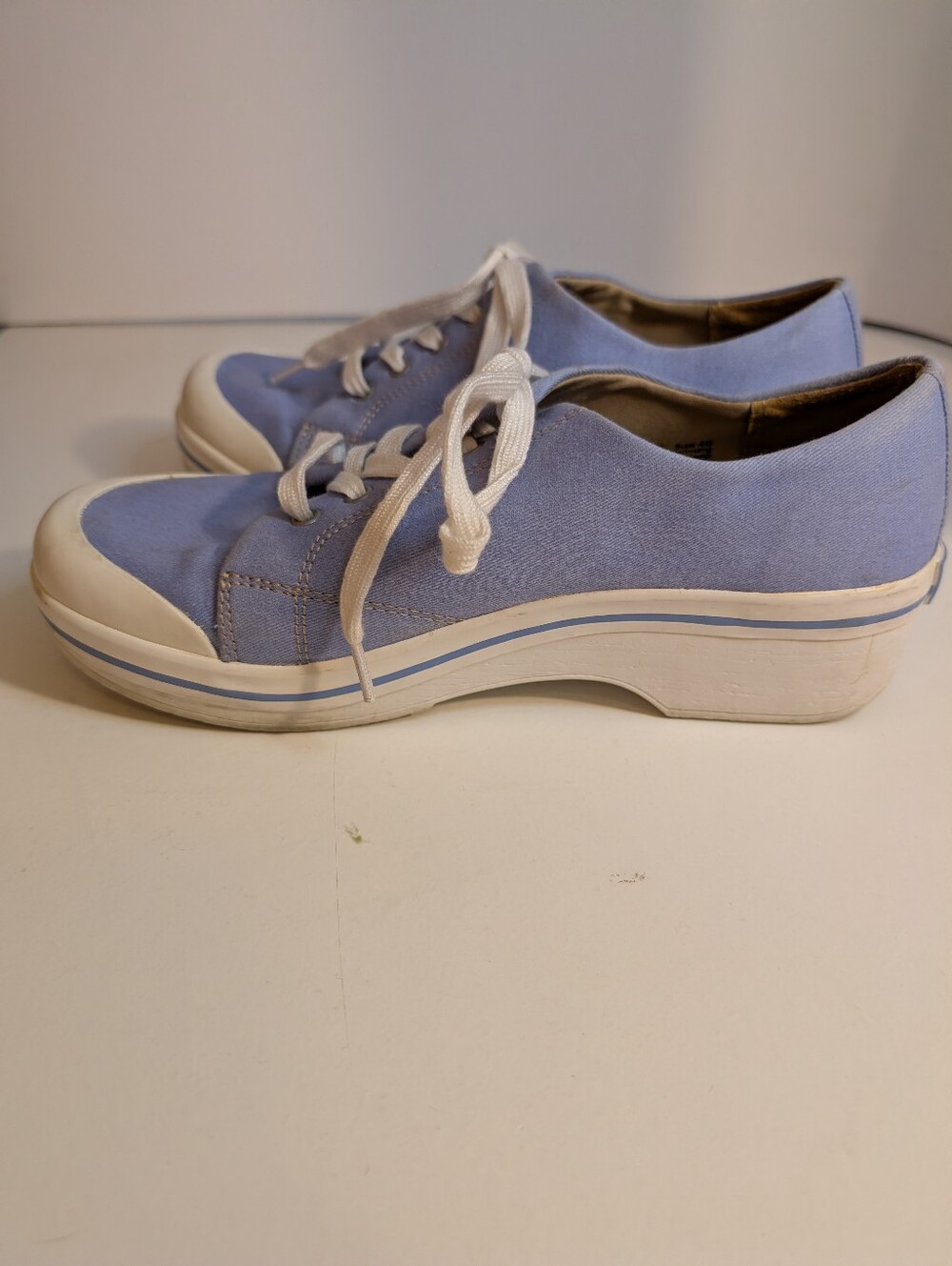 Light Blue Canvas Lace-Up Sneakers - Picture 8 of 10